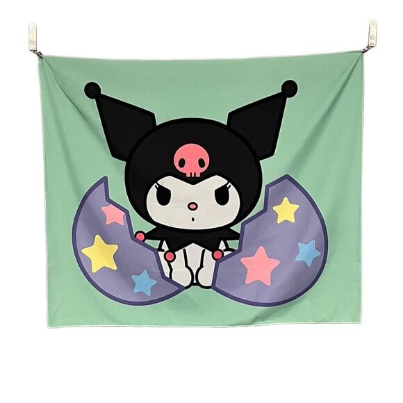 Sanrio Kuromi Hatched Egg Green Purple Black Wall Hanging Tapestry - Picture 1 of 5